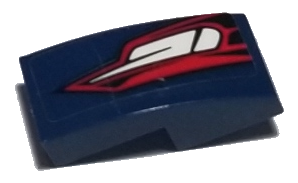 11477pb112R - Slope, Curved 2 x 1 x 2/3 with Red and White Taillights on Dark Blue Background Pattern Model Right Side (Sticker) - Set 75885