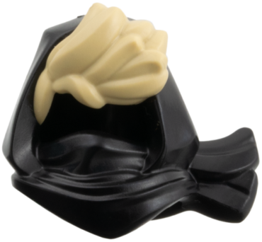 116543pb01 - Minifigure, Headgear Hood, Tied on Side, Molded Tan Hair Tuft Pattern