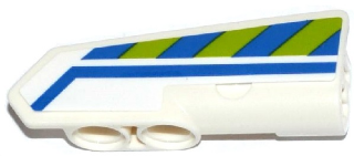 11946pb015 - Technic, Panel Fairing #21 Very Small Smooth, Side B with Blue Line and Blue and Lime Danger Stripes Pattern (Sticker) - Set 42047