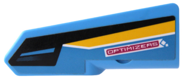 11946pb038 - Technic, Panel Fairing #21 Very Small Smooth, Side B with 'OPTIMIZERS', Black and Yellow Stripes Pattern (Sticker) - Set 42095