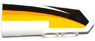 11947pb018 - Technic, Panel Fairing #22 Very Small Smooth, Side A with Yellow, Orange and White Stripes on Black Background Pattern (Sticker) - Set 42044