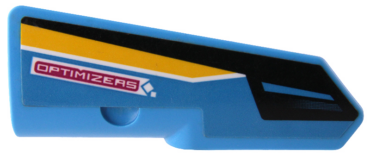 11947pb038 - Technic, Panel Fairing #22 Very Small Smooth, Side A with 'OPTIMIZERS' Black and Yellow Stripes Pattern (Sticker) - Set 42095