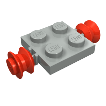 122c01 - Plate, Modified 2 x 2 with Red Wheels