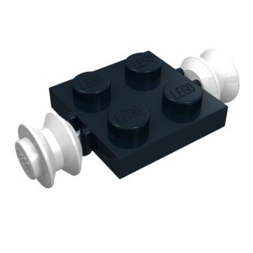 122c02 - Plate, Modified 2 x 2 with White Wheels