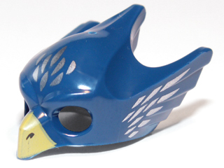 12549pb05 - Minifigure, Headgear Mask Bird / Eagle with Yellow Beak and Silver Feathers Pattern