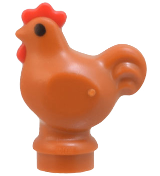 1413pb01 - Chicken, Wide Base with Molded Red Comb and Wattle and Printed Black Eyes Pattern