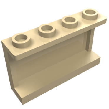 14718 - Panel 1 x 4 x 2 with Side Supports - Hollow Studs