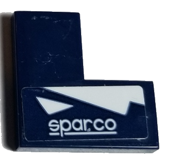 14719pb003L - Tile 2 x 2 Corner with 'sparco' and White Triangles Pattern Model Left Side (Sticker) - Set 75885