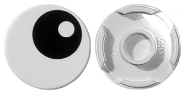 14769pb004 - Tile, Round 2 x 2 with Bottom Stud Holder with Black Eye with Pupil Pattern