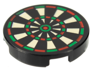 14769pb024 - Tile, Round 2 x 2 with Bottom Stud Holder with Dart Board Pattern