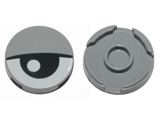 14769pb027 - Tile, Round 2 x 2 with Bottom Stud Holder with Eye and Eyelid Pattern