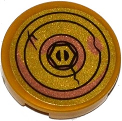 14769pb053 - Tile, Round 2 x 2 with Bottom Stud Holder with Bolt and Cracked and Rusting Washers Pattern (Sticker) - Set 70754