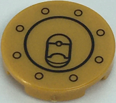 14769pb478 - Tile, Round 2 x 2 with Bottom Stud Holder with Black Circles (Fuel Cap) Pattern