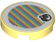 14769pb551 - Tile, Round 2 x 2 with Bottom Stud Holder with Super Mario Scanner Code Fruit Pattern (Sticker) - Sets 71406 / 71418