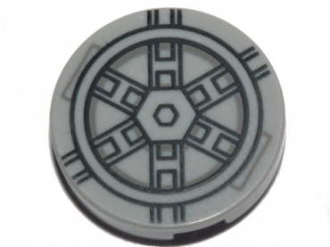 14769pb578 - Tile, Round 2 x 2 with Bottom Stud Holder with Black SW TIE Bomber Pattern