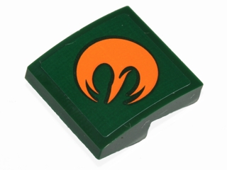 15068pb018R - Slope, Curved 2 x 2 x 2/3 with Orange Rebels Insignia Pattern Model Right Side (Sticker) - Set 75090
