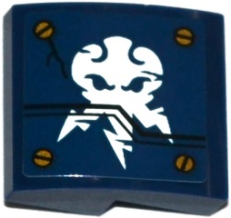 15068pb032 - Slope, Curved 2 x 2 x 2/3 with Screws and Ninjago Lightning Power Emblem Pattern (Sticker) - Set 70754