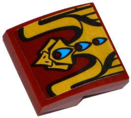 15068pb072 - Slope, Curved 2 x 2 x 2/3 with Gold Bird with 3 Red and Blue Feathers Pattern (Sticker) - Set 70600