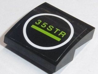 15068pb125 - Slope, Curved 2 x 2 x 2/3 with Lime '35STR' in White Circle Pattern (Sticker) - Set 70611