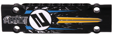 15458pb022 - Technic, Panel Plate 3 x 11 x 1 with 'ACCELE RATE' and Number 2 Pattern (Sticker) - Set 42095