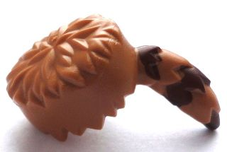 15494pb01 - Minifigure, Headgear Raccoon Skin Cap with Reddish Brown Tail Rings Pattern