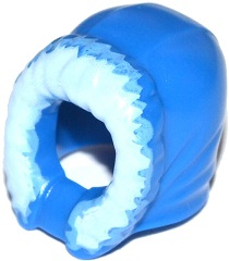 15541pb01 - Minifigure, Headgear Hood Fur-lined, Short, Narrow Facial Opening with Bright Light Blue Fur Edge Pattern