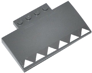 15625pb004 - Slope, Curved 5 x 8 x 2/3 with 4 Studs with 6 White Triangles Pattern (Sticker) - Set 60047