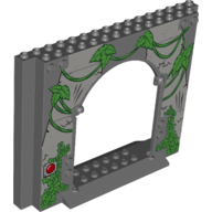 15626pb06 - Panel 4 x 16 x 10 with Leaves, Vines and Red Button Pattern