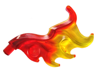 18394pb01 - Wave Rounded Curved Wing with Bar End (Flame) with Marbled Trans-Yellow Pattern