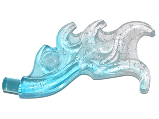 18394pb02 - Wave Rounded Curved Wing with Bar End (Flame) with Marbled Glitter Trans-Clear Pattern