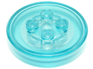 18602c01 - Dimensions Toy Tag 4 x 4 x 2/3 with 4 Studs and Trans-Light Blue Bottom (Generic for Gadgets)