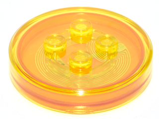 18602c02 - Dimensions Toy Tag 4 x 4 x 2/3 with 4 Studs and Trans-Orange Bottom (Generic for Gadgets)