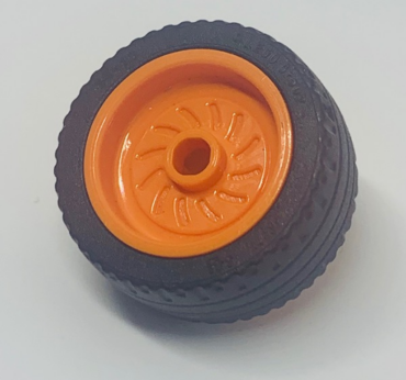 18976c01 - Wheel 18mm D. x 12mm with Axle Hole and Stud with Black Tire 24 x 12 Low (18976 / 18977)