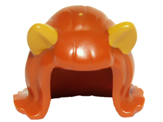 20592pb01 - Minifigure, Hair Female Mid-Length Flipped Ends, Short Bangs, with Bright Light Orange Cat Ears Pattern