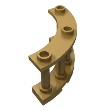21229 - Fence 4 x 4 x 2 Quarter Round Spindled with 3 Studs