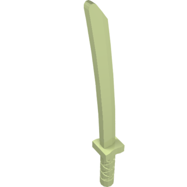 21459 - Minifigure, Weapon Sword, Shamshir/Katana (Square Guard) with Capped Pommel and Holes in Crossguard and Blade