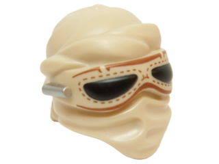 21829pb01 - Minifigure, Headgear Layered Fabric Mask with Goggles with Black Lenses and Silver Bar Pattern