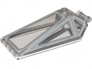 21849pb05 - Windscreen 8 x 4 x 2 with 2 Studs and Bar Handle with Light Bluish Gray Cockpit Window Frames with Lines Pattern