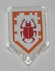 22385pb007 - Tile, Modified 2 x 3 Pentagonal with Nexo Power Shield Pattern - Beetle Bomb
