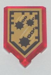 22385pb010 - Tile, Modified 2 x 3 Pentagonal with Nexo Power Shield Pattern - Mace Rain