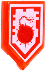 22385pb038 - Tile, Modified 2 x 3 Pentagonal with Nexo Power Shield Pattern - Bomb Blast