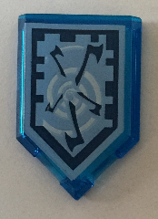 22385pb043 - Tile, Modified 2 x 3 Pentagonal with Nexo Power Shield Pattern - Whirlwind