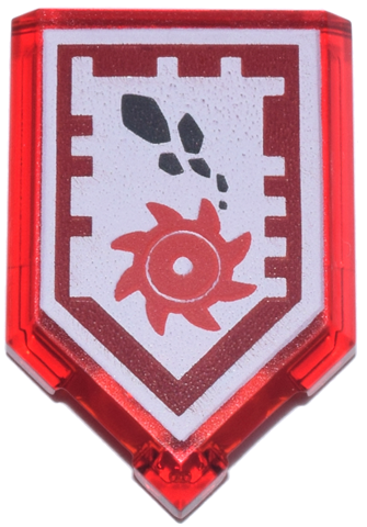 22385pb048 - Tile, Modified 2 x 3 Pentagonal with Nexo Power Shield Pattern - Rock Ripper