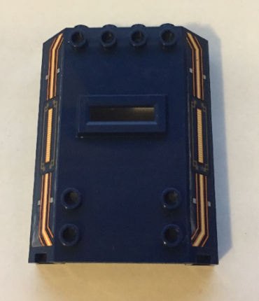22387pb002 - Panel 2 x 6 x 6 with Window Slot with Orange and White Bars and Orange Circuitry Pattern (Stickers) - Sets 70317 / 70324
