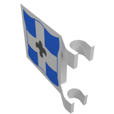 2335p04 - Flag 2 x 2 Square with Imperial Soldier Black Symbol over White Cross on Blue Background Pattern on Both Sides