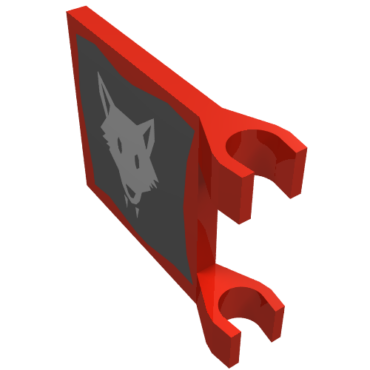 2335p44 - Flag 2 x 2 Square with Wolfpack Pattern