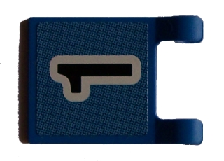 2335pb033 - Flag 2 x 2 Square with Black Number 1 on Blue Background Pattern (Sticker) - Sets 3420 / 3425