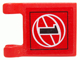 2335pb048 - Flag 2 x 2 Square with Black Number 1 and White Wire Frame Basketball on Red Background Pattern (Sticker) - Sets 3432 / 3433