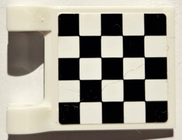 2335pb053 - Flag 2 x 2 Square with Checkered Pattern on Both Sides, Black Corners (Stickers)