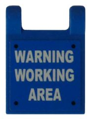 2335pb069 - Flag 2 x 2 Square with 'WARNING WORKING AREA' Pattern (Sticker) - Set 8191